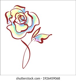 

VECTOR fashion Background with a
stylish  original handmade sketch graphics background  with beautiful Rose  for floral design logo 