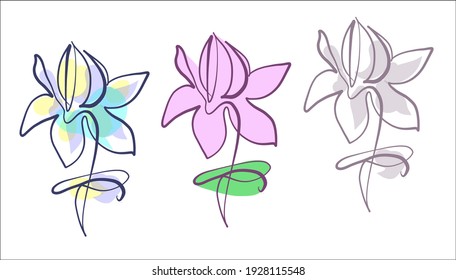 

VECTOR fashion Background with a
stylish  original handmade sketch graphics set  with beautiful Lotos  for religion design logo one line 