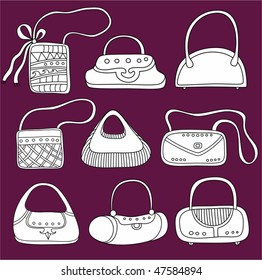 Vector fashion bags doodles