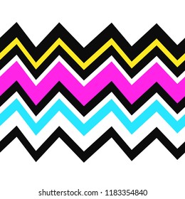 Vector fashion boho style zigzag seamless pattern isolated from white background. Doodle style hand drawn bohemian decoration element for print fabric and textile design