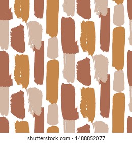 Vector fashion brushes bold seamless pattern. Abstract painted hand drawn colorful grunge ink texture. Creative freehand background. Modern trendy design.