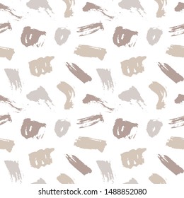 Vector fashion brushes bold seamless pattern. Abstract painted hand drawn colorful grunge ink texture. Creative freehand background. Modern trendy design.