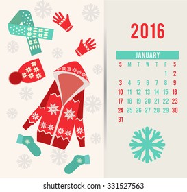 vector Fashion Calendar for design with beautiful clothing and accessories-illustration