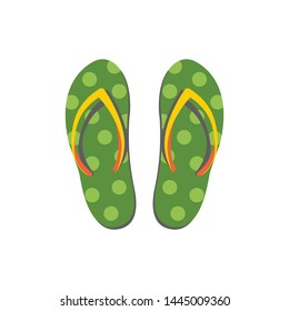 Vector fashion casual sandals on the beach