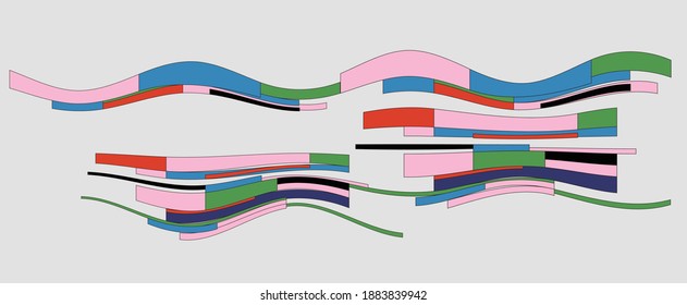Vector fashion colorful ribbons background