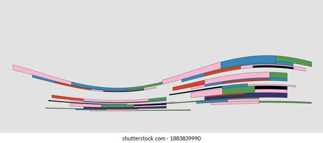 Vector fashion colorful ribbons background