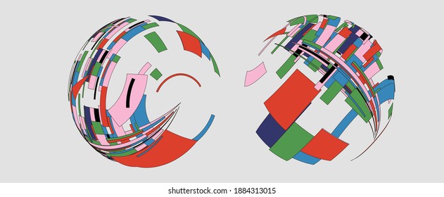 Vector fashion colorful ribbons background