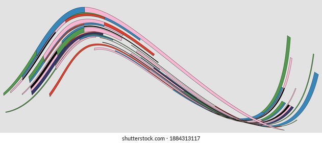 Vector fashion colorful ribbons background