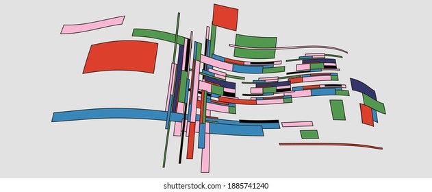 Vector fashion colorful ribbons background