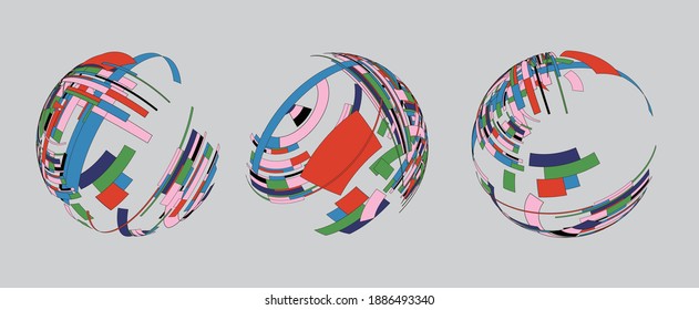 Vector fashion colorful ribbons background