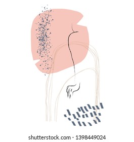 Vector fashion creative card with different textures. Collage style. Design for poster, card, invitation, poster, brochure, flyer.