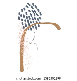 Vector fashion creative card with different textures. Collage style. Design for poster, card, invitation, poster, brochure, flyer.