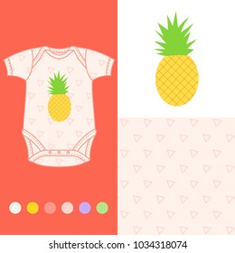 vector fashion design set for baby wear fruit collection