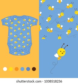 vector fashion design set for baby wear bee collection