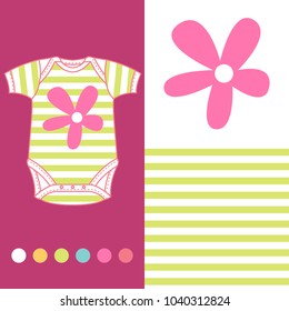 vector fashion design set for baby wear flower collection