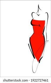 
Fondo digital de moda VECTOR con
diseño original y elegante de dibujos gráficos dibujados a mano con un hermoso modelo de chica joven en el logotipo de diseño de ropa 