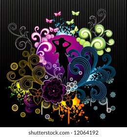 Vector fashion fantasy flower illustration