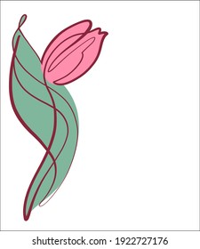 
VECTOR fashion floral digital Background with a stylish  original handmade graphics sketch graphic with beautiful tulip  for design  logo flowers 