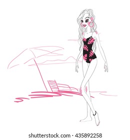 Vector fashion girl