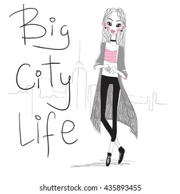 Vector fashion girl