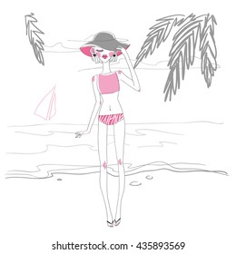 Vector fashion girl