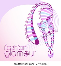 Vector fashion glamour cat