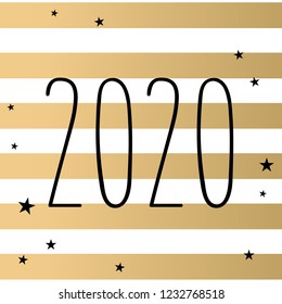 Vector fashion gold 2020 with design stripes and black