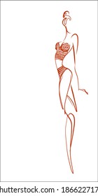 
VECTOR moda artesanal fondo creativo con la bella joven   mujer en bikini para diseño 
