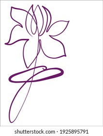 
VECTOR fashion handmade creative Background with a
stylish  original  graphics sketch with beautiful Lotus  for design  religion  logo for one line 