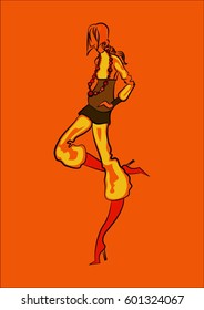 Vector fashion illustration.