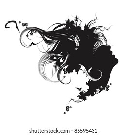 Vector fashion illustration black and white