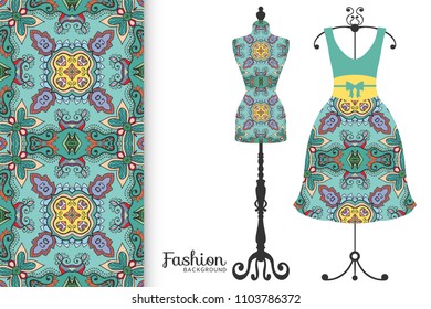 Vector Fashion Illustration Clothes Collection Vintage Stock Vector ...