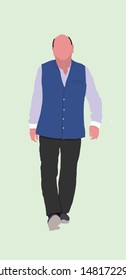 Vector Fashion Illustration Of Old Buisness Man