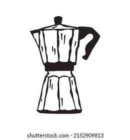 Vector fashion illustration of a retro coffee maker. Trendy minimalistic poster.