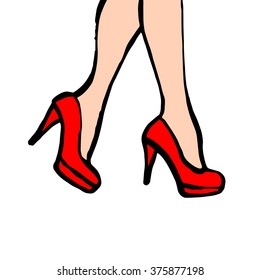 vector fashion illustration silhouette sketch footwear design