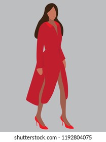 Vector fashion illustration of trendy girl