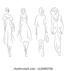 Vector Fashion Model Stock Vector (Royalty Free) 1133490758 | Shutterstock
