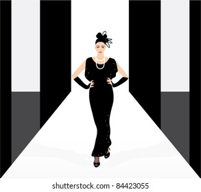 vector fashion model on the podium