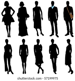 Vector Fashion Model Silhouettes