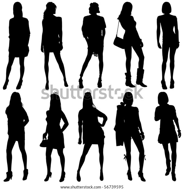 Vector Fashion Model Silhouettes This Fashion Stock Vector (Royalty ...