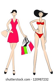 Vector Fashion Model summer collection