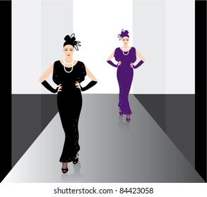 vector fashion models on the podium