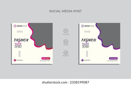vector fashion sale social media post template. fashion social media post design and web banner.