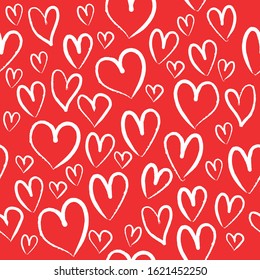 vector fashion seamless pattern with hearts on happy valentines day. EPS10.