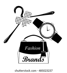 Vector fashion set of woman's accessories