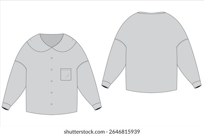 Vector fashion template for drop shoulder crop kurti, womens top blending ethnic and modern styles.