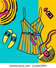 Vector fashion trendy spring summer apparel