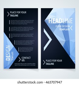 vector fashionable advertising billboard or folder design template with blue polygon texture on dark scene abstraction scene numeric performance fashionable empty employment blue luxurious imprint ori