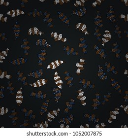Vector. Fashionable fabric pattern. Doodles gray, black and brown on colors. Seamless pattern Print.
