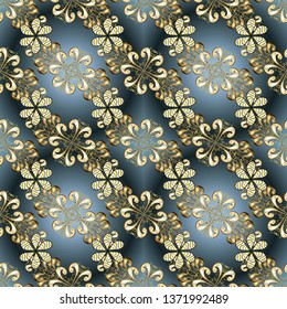 Vector. Fashionable fabric pattern. Doodles blue, neutral and green on colors. Seamless pattern Print.